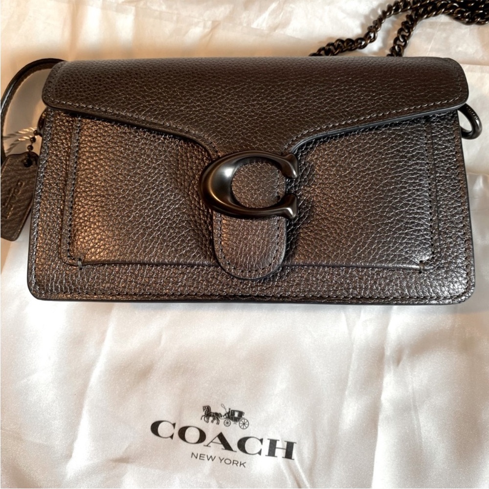 💗Coach Tabby Authentic Gunmetal Metallic Grey Crossbody Bag